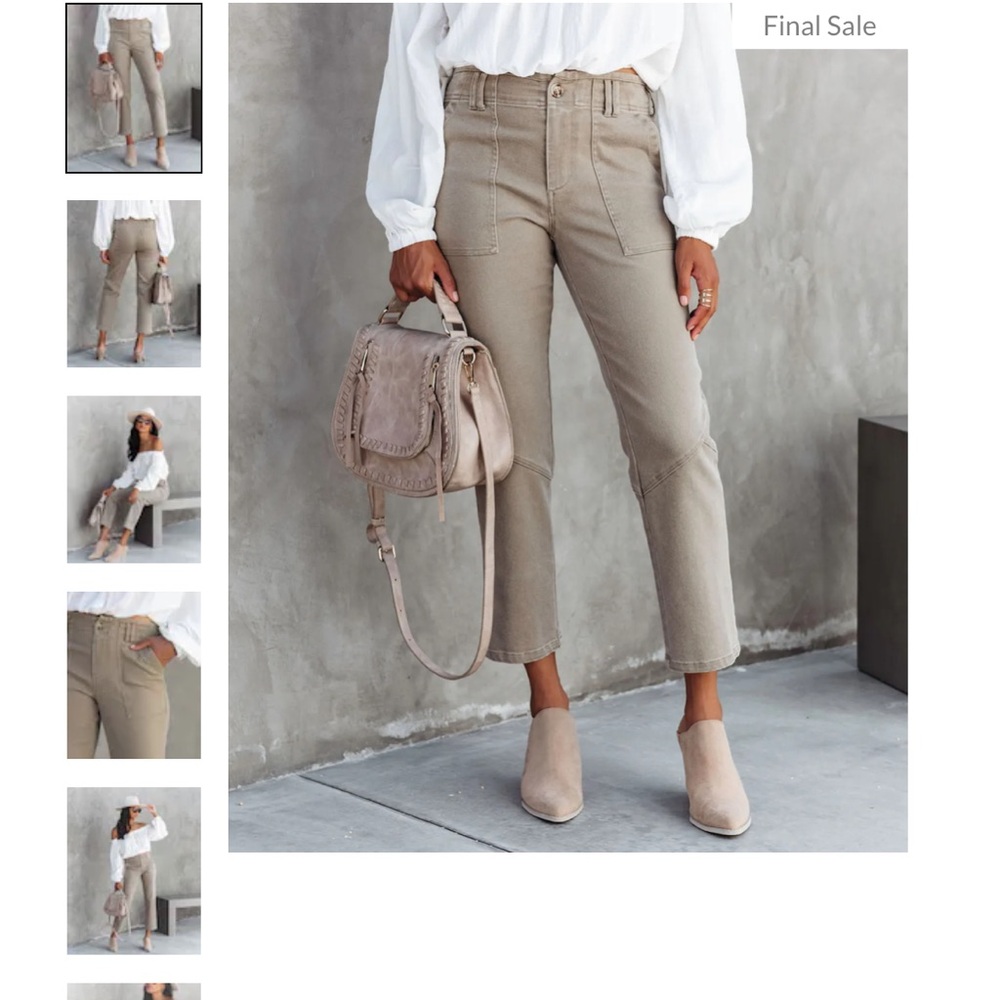 NWT VICI Skies Are Blue Stretch Taupe Trousers Size L (30 inch waist)